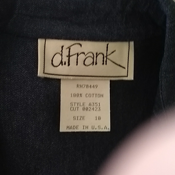 d.Frank blue dress w/ belt and white embroidery - Picture 3 of 4